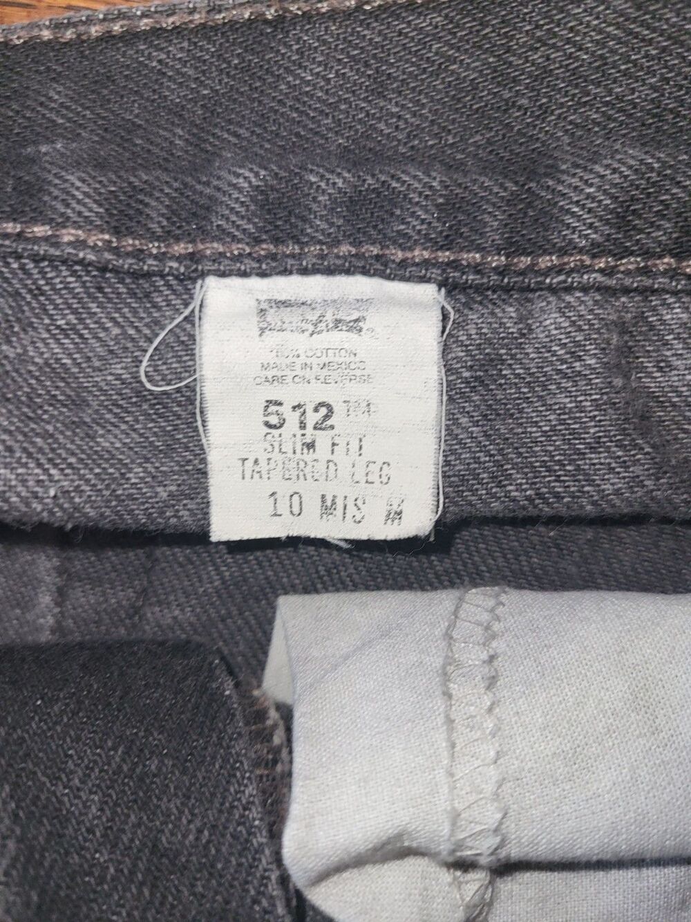 Vtg 2000 Levis 512 Slim Tapered High Rise Jeans Faded Black Charcoal Women 10 M - Picture 6 of 7